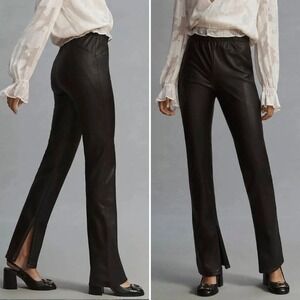Pilcro Anthropologie Glasgow Faux Leather Skinny Pants 25 Black Vegan Moto